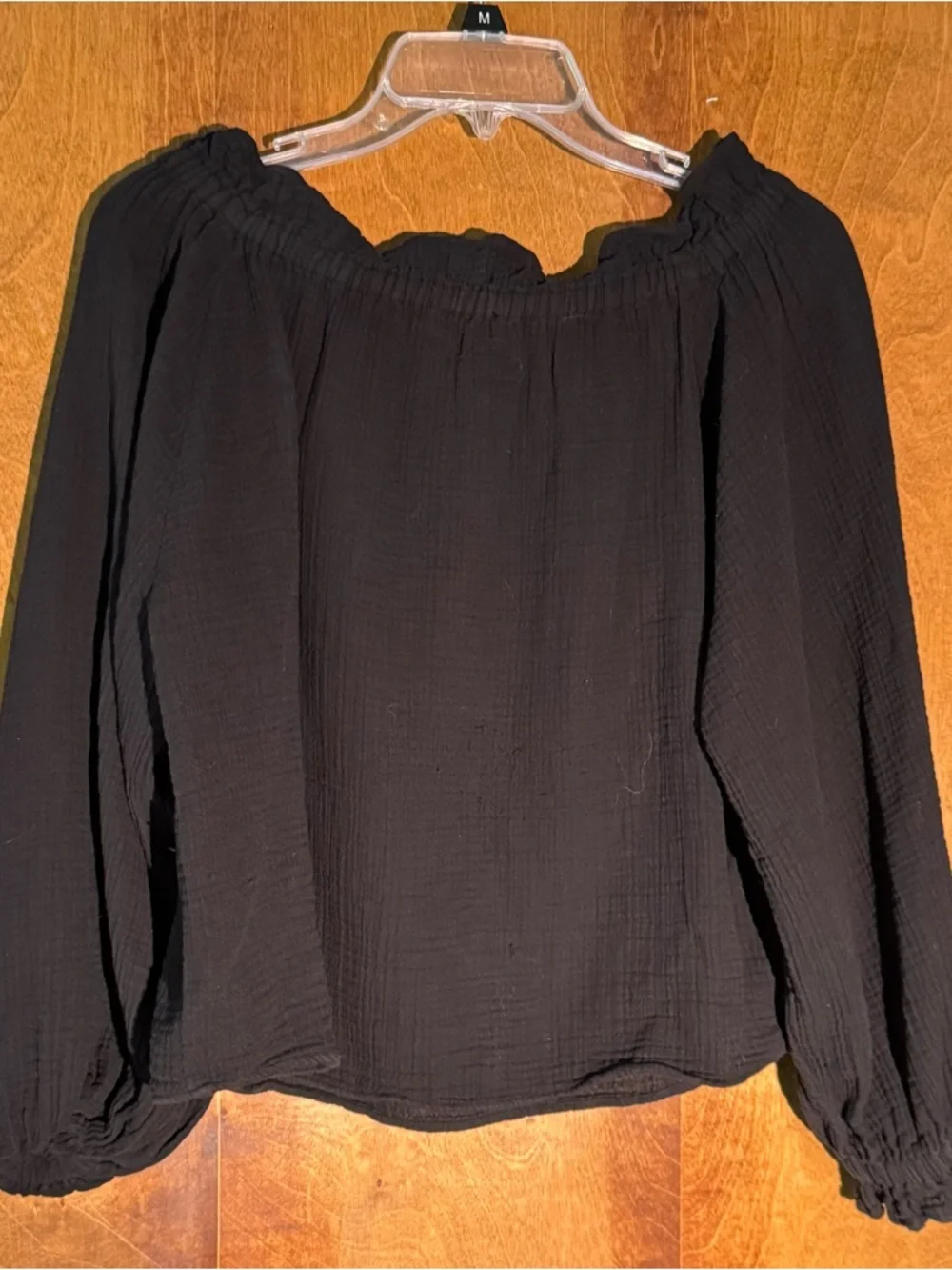 Zara Black Long-Sleeve Peasant Tunic Blouse - Picture 5 of 5